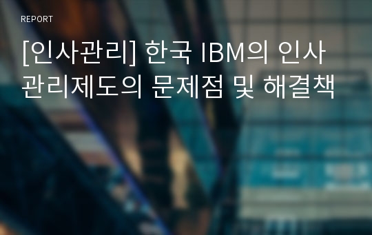 [인사관리] 한국 IBM의 인사관리제도의 문제점 및 해결책