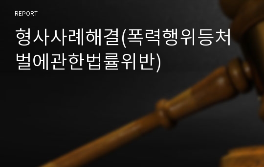 형사사례해결(폭력행위등처벌에관한법률위반)