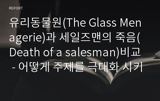 유리동물원(The Glass Menagerie)과 세일즈맨의 죽음(Death of a salesman)비교 - 어떻게 주제를 극대화 시키고 있는가:무대기법과 상징을 중심으로-