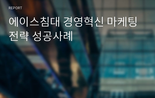 에이스침대 경영혁신 마케팅 전략 성공사례