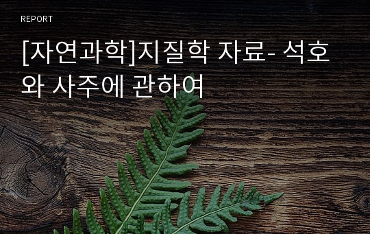 [자연과학]지질학 자료- 석호와 사주에 관하여