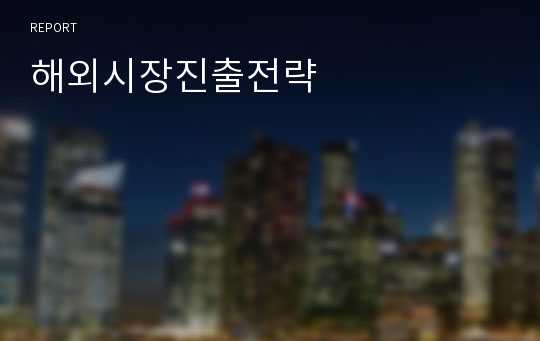 해외시장진출전략