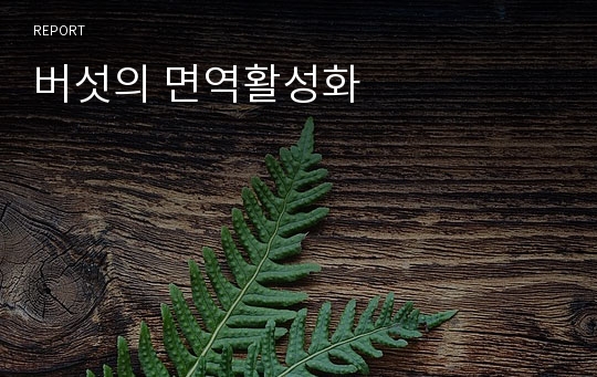 버섯의 면역활성화