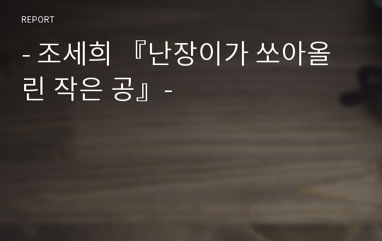 - 조세희 『난장이가 쏘아올린 작은 공』-