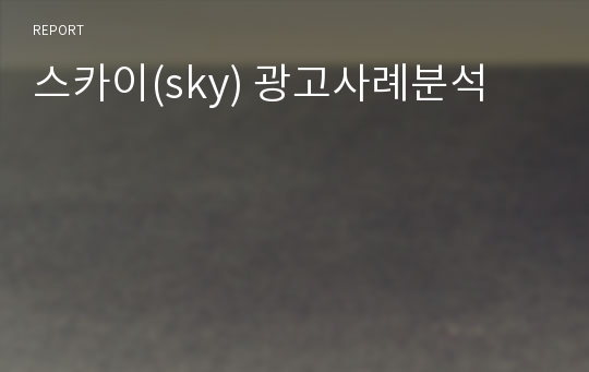 스카이(sky) 광고사례분석