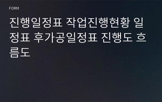 진행일정표 작업진행현황 일정표 후가공일정표 진행도 흐름도