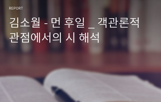 김소월 - 먼 후일 _ 객관론적 관점에서의 시 해석