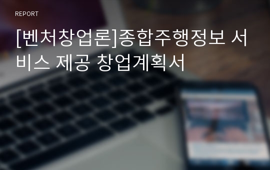 [벤처창업론]종합주행정보 서비스 제공 창업계획서