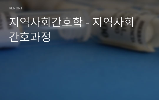 지역사회간호학 - 지역사회 간호과정