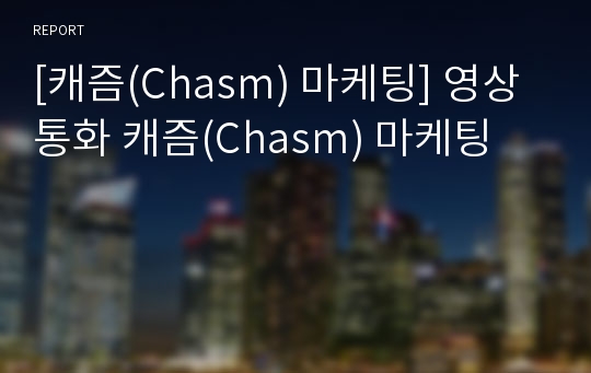 [캐즘(Chasm) 마케팅] 영상통화 캐즘(Chasm) 마케팅