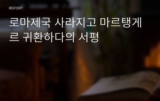 로마제국 사라지고 마르탱게르 귀환하다의 서평