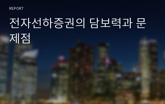 전자선하증권의 담보력과 문제점