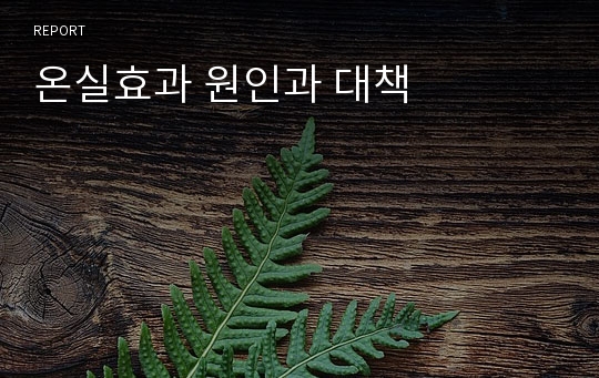 온실효과 원인과 대책