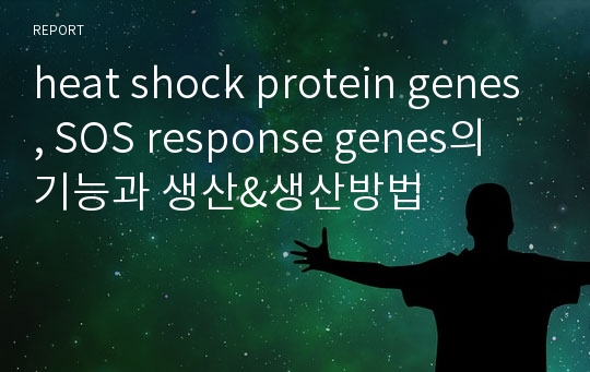 heat shock protein genes, SOS response genes의 기능과 생산&amp;생산방법