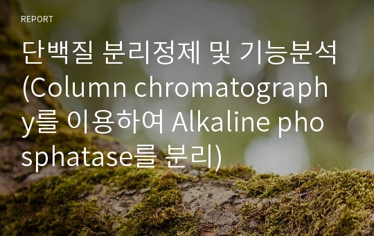 단백질 분리정제 및 기능분석(Column chromatography를 이용하여 Alkaline phosphatase를 분리)