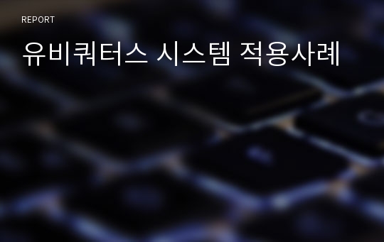 유비쿼터스 시스템 적용사례