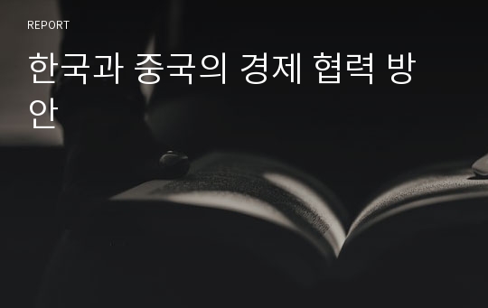 한국과 중국의 경제 협력 방안