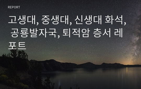 고생대, 중생대, 신생대 화석, 공룡발자국, 퇴적암 층서 레포트