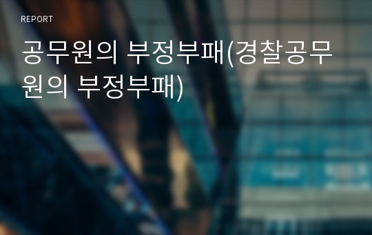 공무원의 부정부패(경찰공무원의 부정부패)