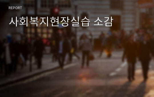 사회복지현장실습 소감