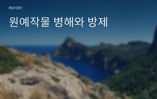 원예작물 병해와 방제