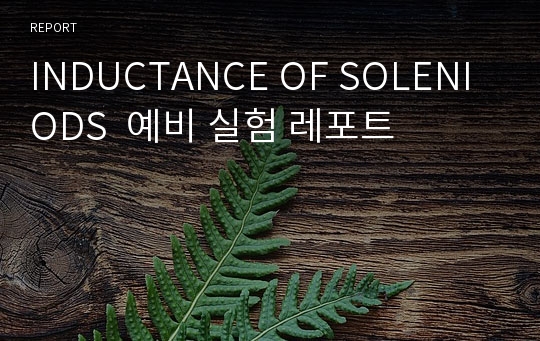 INDUCTANCE OF SOLENIODS  예비 실험 레포트