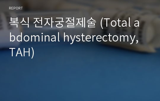 복식 전자궁절제술 (Total abdominal hysterectomy, TAH)