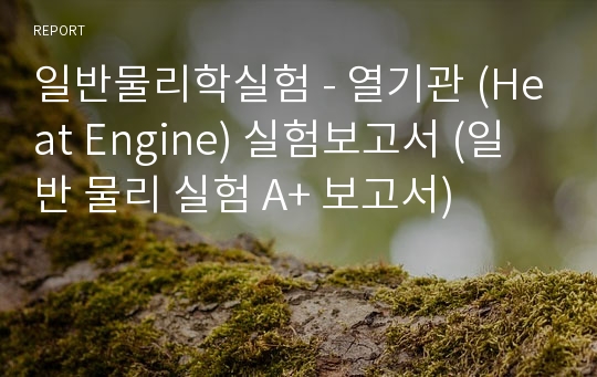 일반물리학실험 - 열기관 (Heat Engine) 실험보고서 (일반 물리 실험 A+ 보고서)