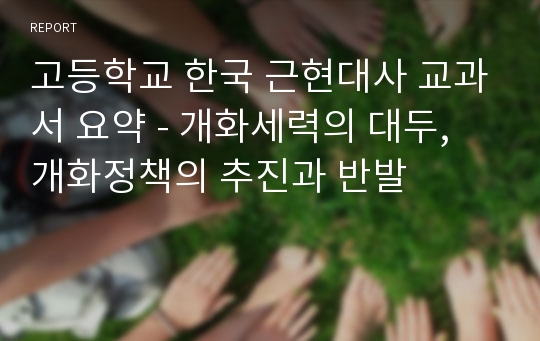 고등학교 한국 근현대사 교과서 요약 - 개화세력의 대두, 개화정책의 추진과 반발