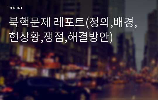 북핵문제 레포트(정의,배경,현상황,쟁점,해결방안)