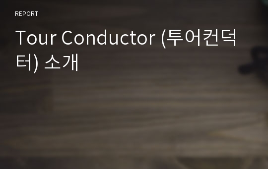 Tour Conductor (투어컨덕터) 소개