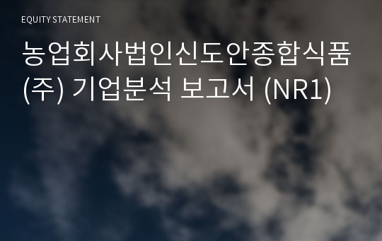 농업회사법인신도안종합식품 기업분석 보고서 (NR1)