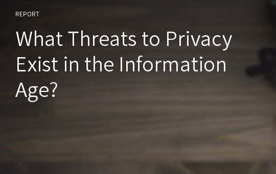 What Threats to Privacy Exist in the Information Age?