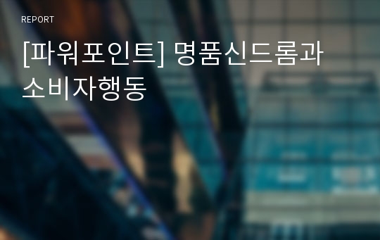 [파워포인트] 명품신드롬과 소비자행동