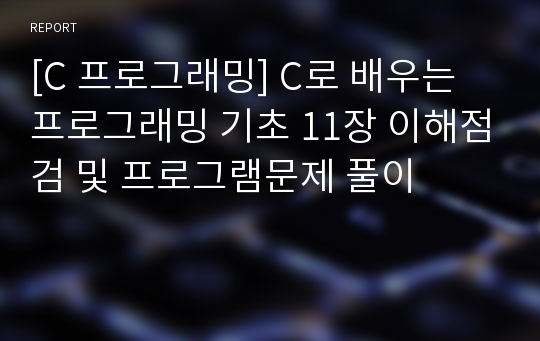 [C 프로그래밍] C로 배우는 프로그래밍 기초 11장 이해점검 및 프로그램문제 풀이