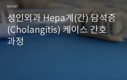 성인외과 Hepa계(간) 담석증(Cholangitis) 케이스 간호과정