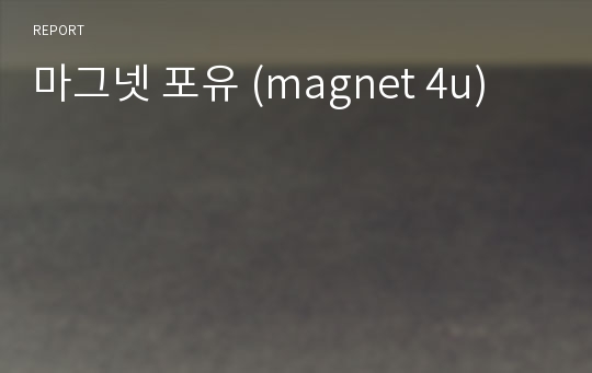 마그넷 포유 (magnet 4u)