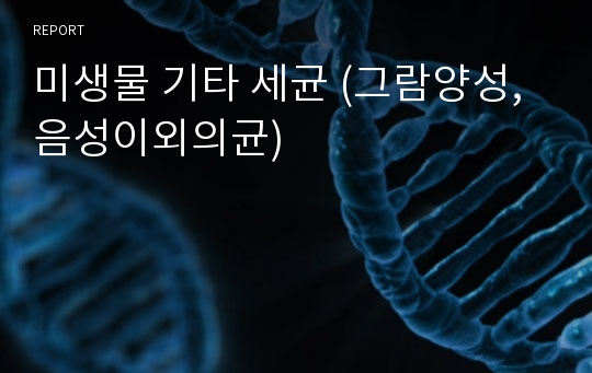 미생물 기타 세균 (그람양성,음성이외의균)