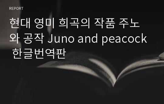현대 영미 희곡의 작품 주노와 공작 Juno and peacock 한글번역판