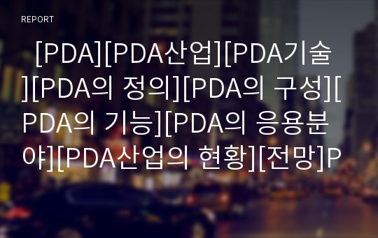   [PDA][PDA산업][PDA기술][PDA의 정의][PDA의 구성][PDA의 기능][PDA의 응용분야][PDA산업의 현황][전망]PDA의 정의, PDA의 구성, PDA의 기능, PDA의 응용 분야, PDA산업의 현황, 향후 PDA산업의 전망 분석