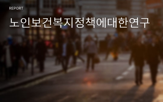 노인보건복지정책에대한연구