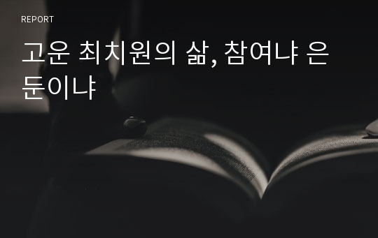 고운 최치원의 삶, 참여냐 은둔이냐