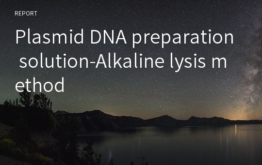 Plasmid DNA preparation solution-Alkaline lysis method