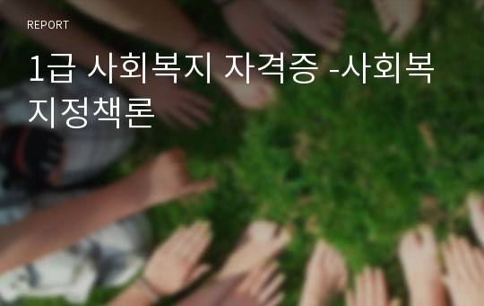 1급 사회복지 자격증 -사회복지정책론