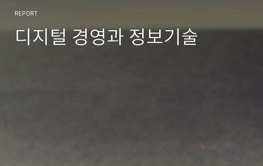 디지털 경영과 정보기술