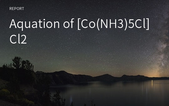 Aquation of [Co(NH3)5Cl]Cl2