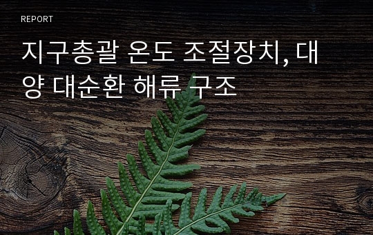 지구총괄 온도 조절장치, 대양 대순환 해류 구조