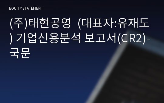 (주)태현공영 기업신용분석 보고서(CR2)-국문