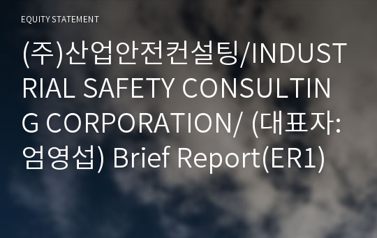 (주)산업안전컨설팅 Brief Report(ER1)-영문