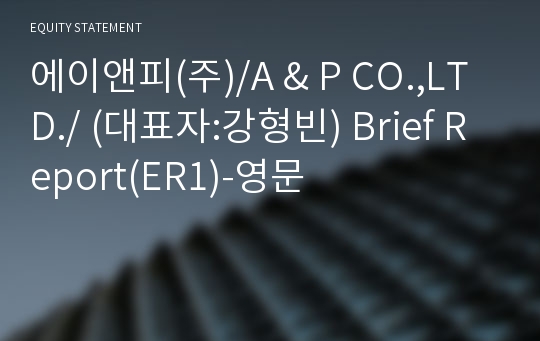 에이앤피(주) Brief Report(ER1)-영문